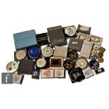 A collection of various 1960s/70s compacts and pill boxes, mainly Stratton London, some boxed. (