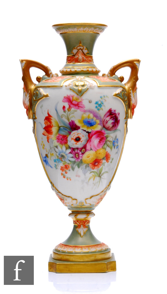 A Royal Worcester porcelain vase, early 20th Century (indistinctly dated), possibly painted by Harry