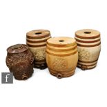 A collection of 19th Century stoneware spirit barrels, including two Doulton, to include Bitters,