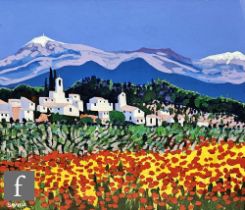 JOHN MICHAEL SAVILLE (1922-2010) - 'Beaux, Mont Ventoux, Provence', oil on board, signed,