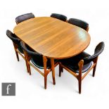 A set of six Danish teak mid century chairs by Erik Buch for OD Møbler, Model 49, together with a