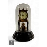 An early 20th Century 265 day mantle clock by Gustave Becker, Arabic dial, stamped to movement, on