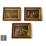 A collection of 19th Century English School paintings, each depicting a tavern scene, ball and