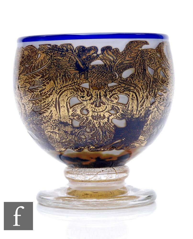 A contemporary Jonathan Harris studio glass vase of chalice form, an early example of the Golden