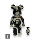 A Bearbrick Andy Warhol Double Mona Lisa 100% and 400% Set, to include two adjustable cast vinyl