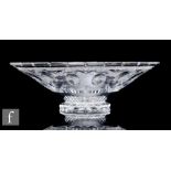 A mid 20th Century Stuart & Sons clear crystal bowl, designed by Ludwig Kny, of footed conical