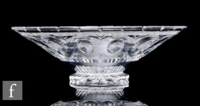 A mid 20th Century Stuart & Sons clear crystal bowl, designed by Ludwig Kny, of footed conical