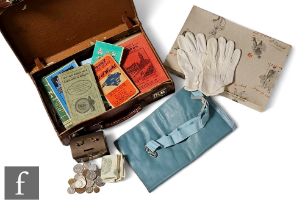 A collection of Masonic sashes and gloves, a book on Period Furniture by Warings, assorted nickel,