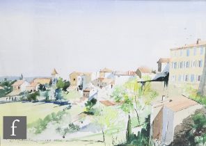 STEPHEN THOMAS (CONTEMPORARY) - 'Italian Village Landscape', watercolour, signed and dated 2001,