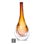 A 20th Century Unikat Corona Graal glass vase by Professor Konrad Habermier, the globe and shaft