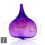 A contemporary Timothy Harris for Isle of Wight studio glass fish vase, internally decorated with