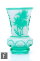 A 20th Century Czech cameo glass vase, the compressed low shoulder below a flared upper body,