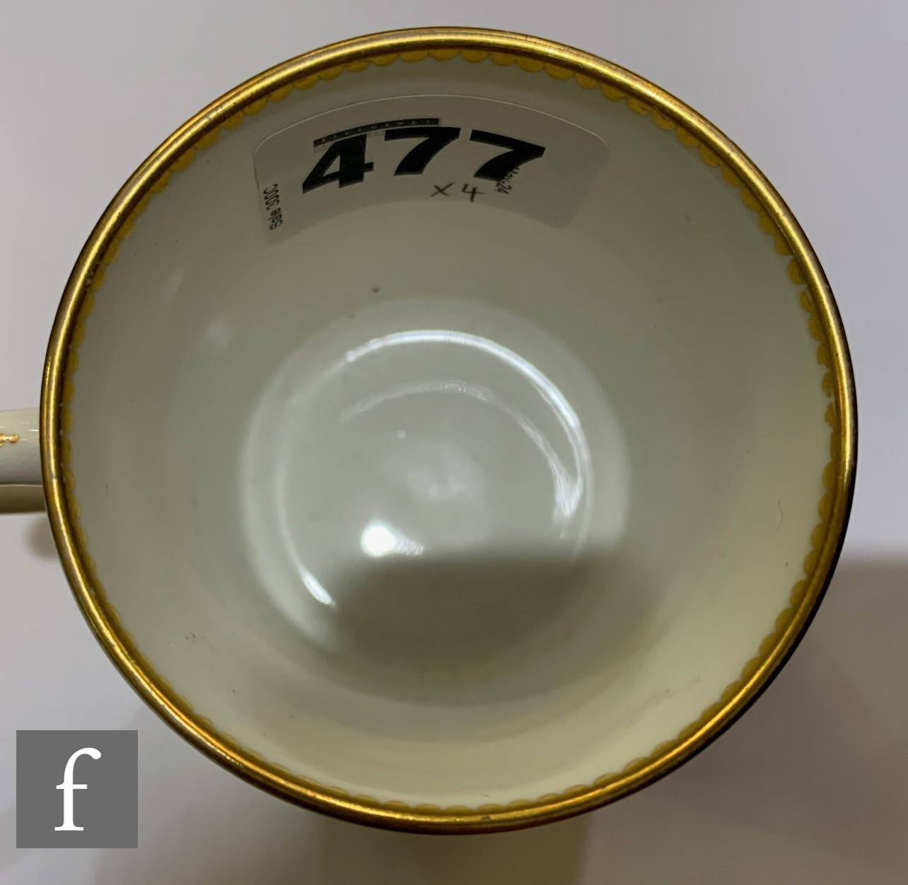 A Coalport porcelain teacup and saucer, painted by William Pollard, circa 1820, painted with - Image 3 of 3