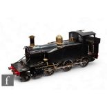 A 5 inch gauge live steam Polly 5, 2-6-0 tank locomotive finished in black livery, length 94cm.