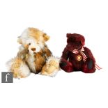 Two Charlie Bears, CB604799 Jackie, cream plush with golden and brown tips, height 56cm, and