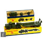 Two Dinky military vehicles, including No. 697 25-Pounder Field Gun Set, and No. 660 Tank
