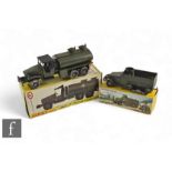 Two French Dinky diecast military models, 380 GMC Military Tanker and 822 Half-track M3, both boxed.