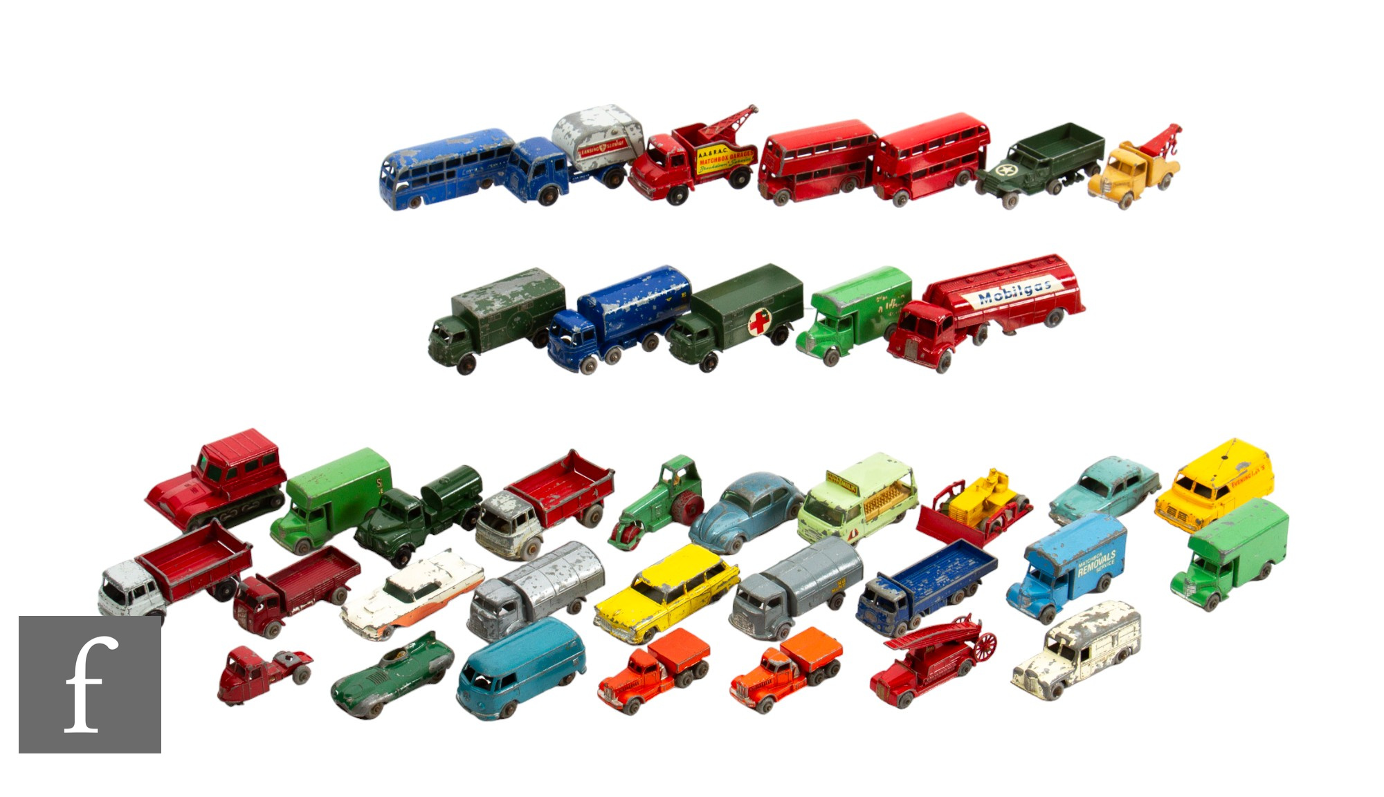 A collection of Matchbox 1-75 series regular wheels diecast models, to include 36 Austin A50, 34