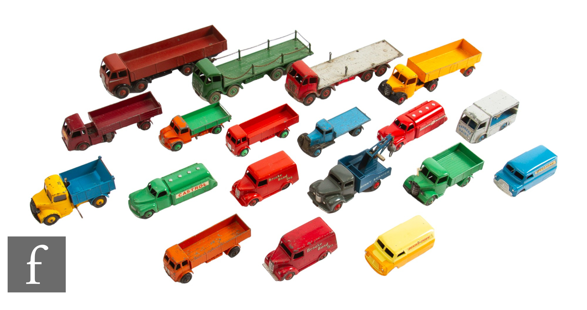 A collection of Dinky diecast model commercial vehicles, to include Foden Flat Truck with Chains,