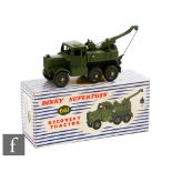 A Dinky military vehicle, No. 661 Scammell Recovery Tractor with windows, green including Supertoy