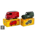 Two Dinky diecast model vans, 260 Morris Commercial Royal Mail Delivery Van in red including