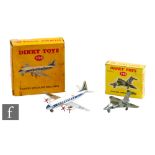 Two Dinky aircraft, to include 706 Vickers Viscount 'Air France' airliner, white, blue, silver,