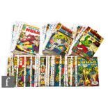 A collection of Marvel UK The Mighty World of Marvel comics, #199-233, #235-255, #257-259, #261, #