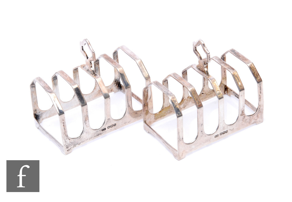 A pair of Art Deco silver hallmarked toast racks, Sheffield, Viner's ...