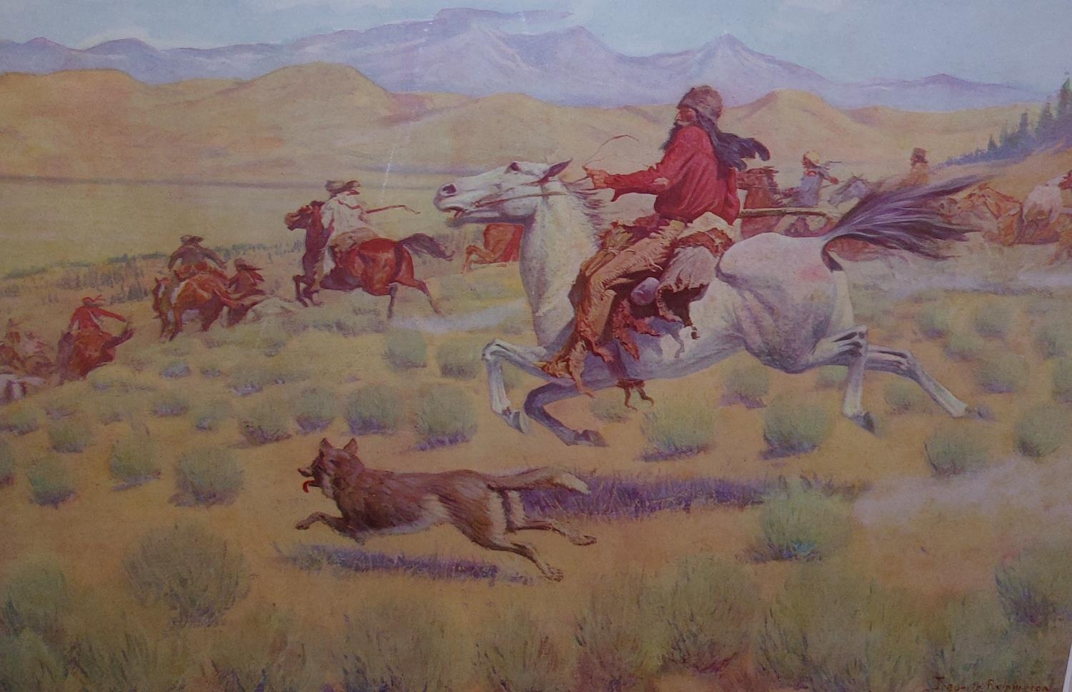 After Frederic Sackrider Remington (1861-1909) A set of 6 artist's Proof coloured Lithographs - Image 4 of 8