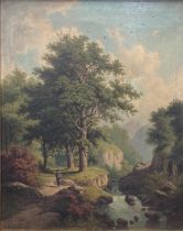C.M. Servais, 19th Century Continental School An attractive pair of Woodland Scenes, each with River