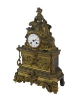 An attractive 19th Century French figural Mantle Clock, the top surmounted with elegant young lady