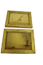 A. Atherton - 19th / 20th Century "Seascapes," a pair, one signed lower left, 6" x 11 1/2" (15cms