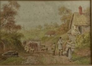 Arthur D. Bell (1884-1966) "Bringing in the Hay," watercolour, signed  and dated 1926, and its