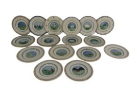 A set of 16 Nicholas Mosse 'Farmyard Series' Side Plates, decorated with ducks, hens, rabbits,