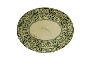 A large late 19th Century English Beresford pattern green and white Meat Platter. (1)
