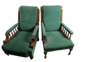 A Biedermeier type Armchair, of low proportions in satin mahogany with carved rails and legs, and