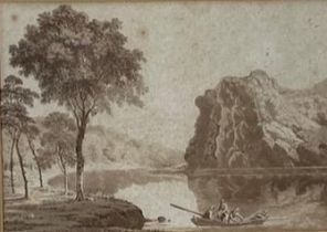 After Jonathan Fisher and Others Prints & Engravings:  "Jerpoint Abbey," & "Fenner Rock on the River