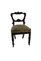 A fine quality Irish carved balloon back mahogany Side Chair, in the manner of Williams & Gibton,