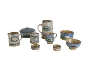 A collection of varied Nicholas Mosse 'Farmyard Series' Tableware, comprising large Jug, two smaller