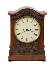 A very good William IV carved and figured mahogany Bracket Clock, by Edward Simmons, Stoke