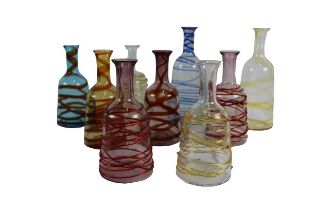 An attractive collection of Art Glass, with embossed decoration, sold as is, w.a.f. - two larger