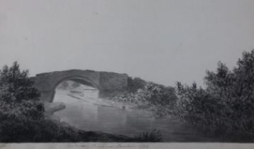 Captain David Robertson (Fl. 1780-1805) 'Corn Brook Bridge, near Manchester,' monochrome ink and