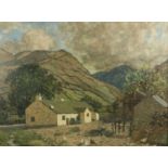 Mabel Young, Irish, RHA (1889-1974) 'Cottage in the Maam Valley,' O.O.B., farmyard scene with