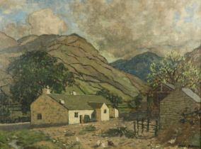 Mabel Young, Irish, RHA (1889-1974) 'Cottage in the Maam Valley,' O.O.B., farmyard scene with