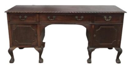 A good quality carved Chippendale style Irish mahogany Sideboard, with rope edge, three frieze