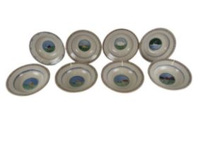 A set of 8 Nicholas Mosse 'Farmyard Series' Soup Bowls, decorated with rabbits, sheep, ducks etc.,