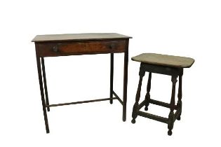 An Irish Provincial mahogany Side Table, of small proportions, the plain top over a frieze drawer
