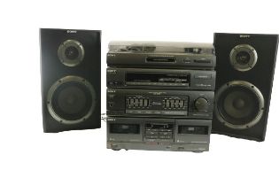A Sony Compact Hi-Fi Stereo System, X0 D301, with speakers, as is, w.a.f. (3)