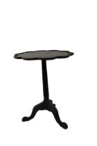 An Irish Georgian style tripod Table, the top with pie-crust edge, supported by reeded pillar and