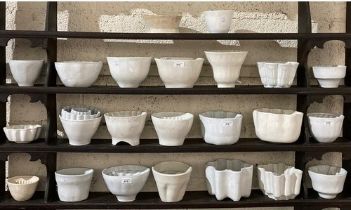 A collection of approx. 23 white pottery Jelly Moulds. (23)